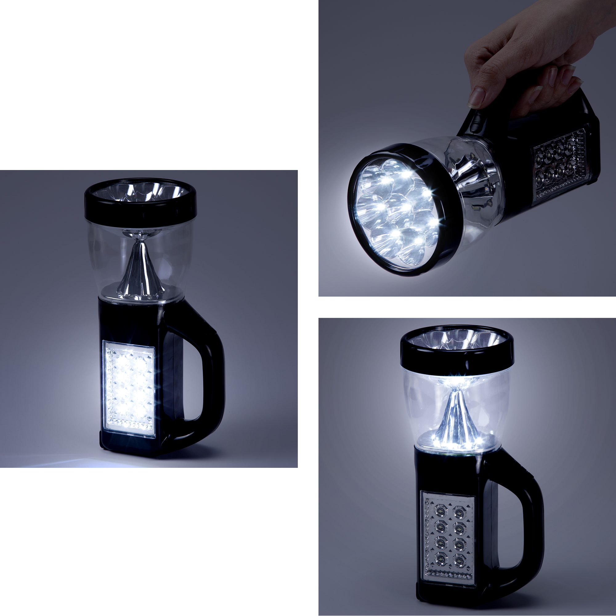 Wakeman Outdoors 3-in-1 LED Camping Lantern Flashlight - Black - Free Shipping