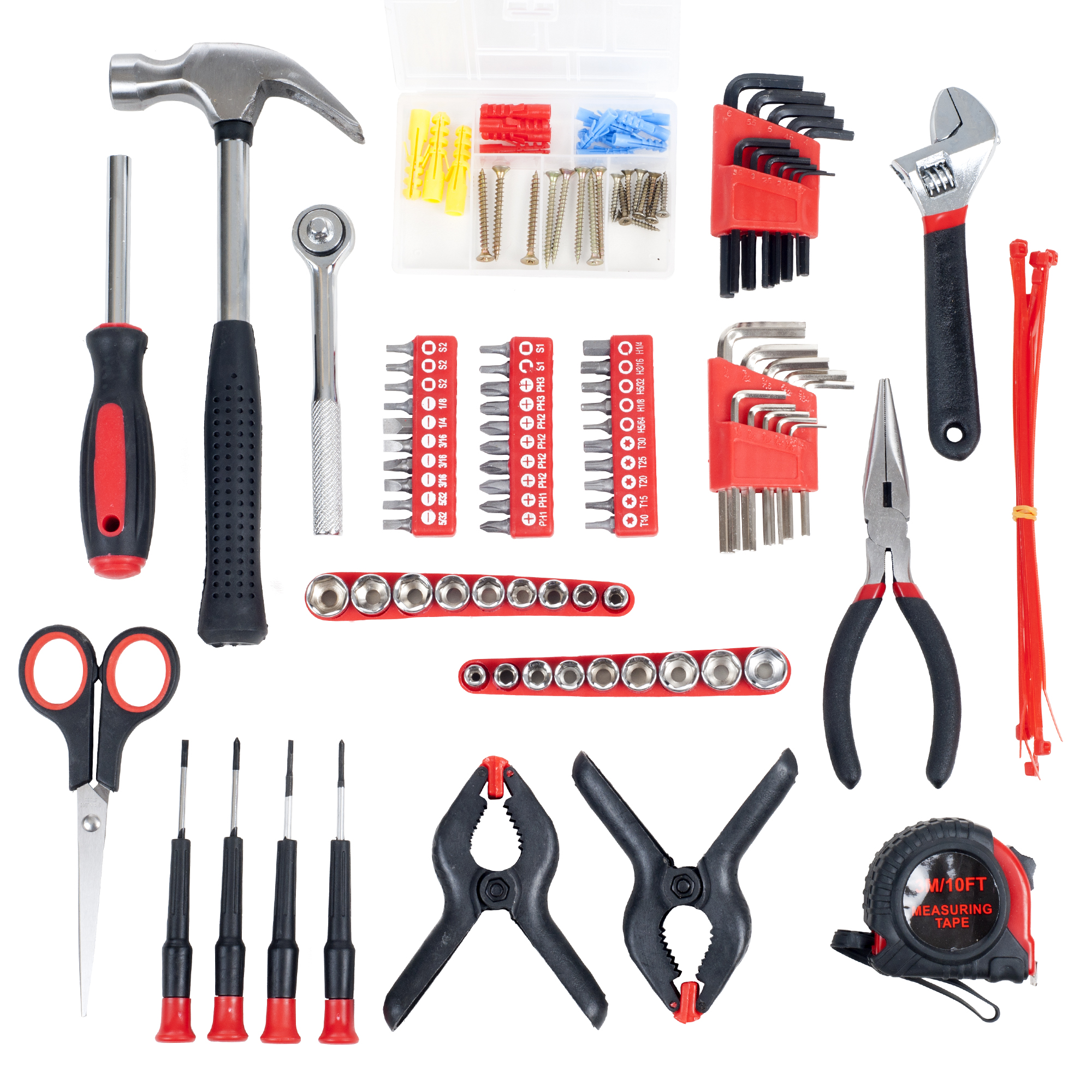 Stalwart 86 Piece Tool Kit - Household Car & Office in Roll Up Bag - Free Shipping